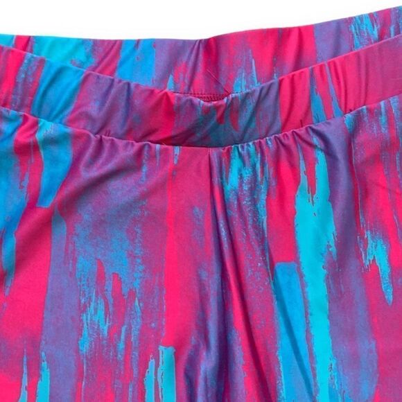 Everlast Leggings Fuchsia Pink Blue Abstract Art Print Activewear Size XL - Picture 4 of 8